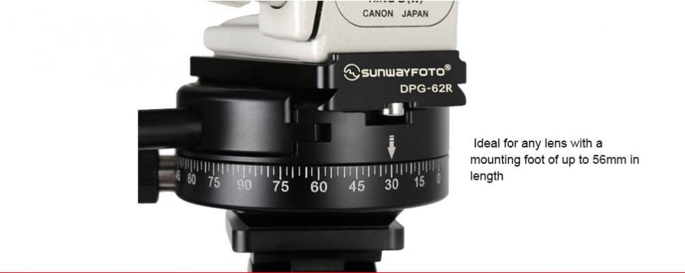  Sunwayfoto DPG-62R Snabbplatta 62mm Arca Swiss med kantstd