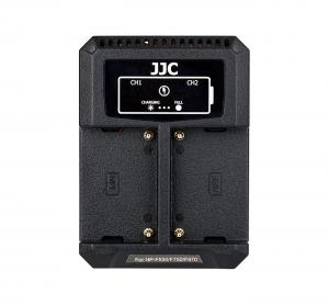  JJC USB-driven dubbel batteriladdare för Sony NP-F550/F750/F970/FM50/FM500H