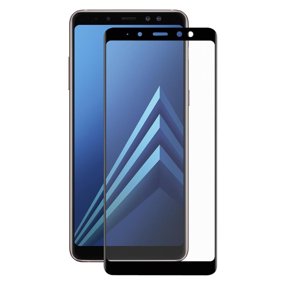  Skrmskydd med Svart ram fr Samsung Galaxy A8 (2018) av hrdat glas