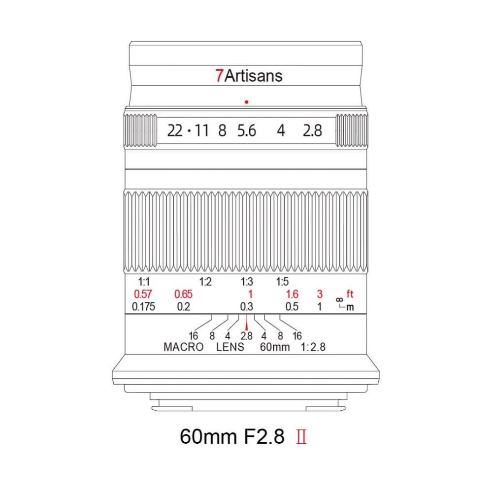  7Artisans 60mm f/2.8 Mark II Makroobjektiv fr Micro 4/3