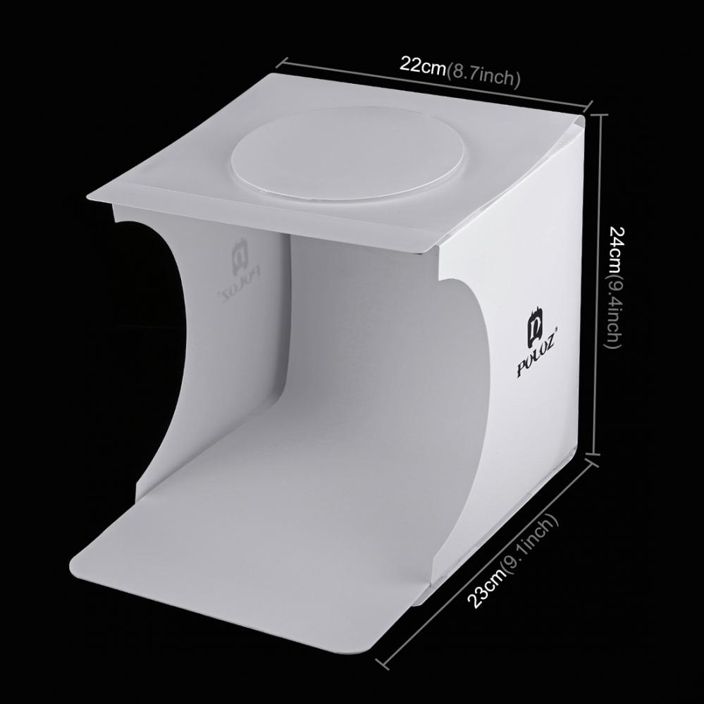 Puluz Ljustältbox med 2st lysdiodsslingor 24x23x22cm