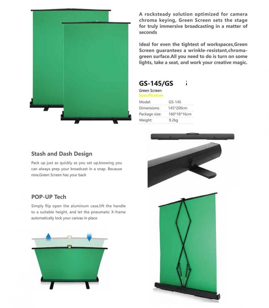  Greenscreen Rollup bakgrund/duk 145x200cm