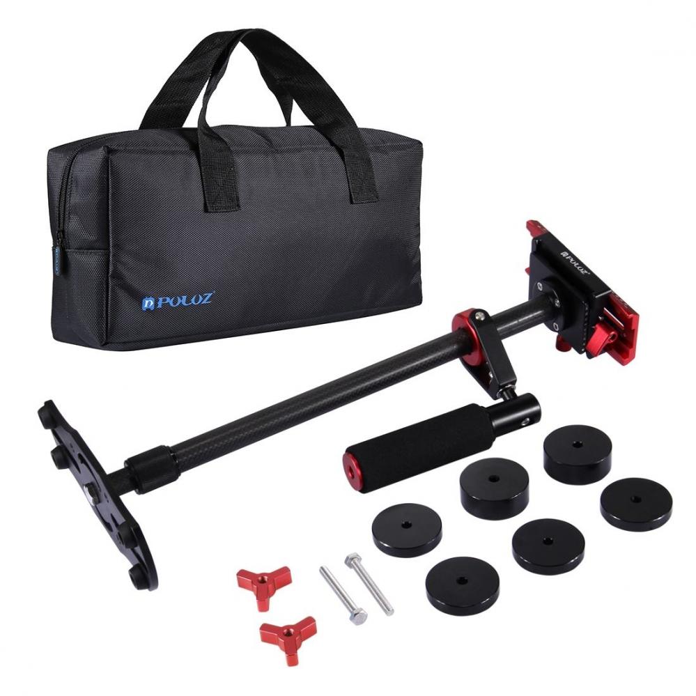 Puluz Handhållen kolfiber stabilisator för DSLR/DV-kameror (38.5-61cm)