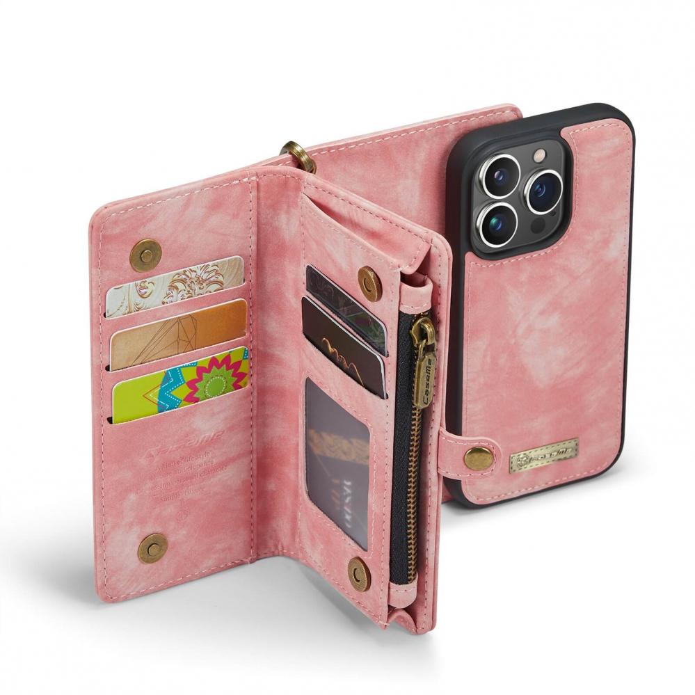  CaseMe Plnboksfodral med magnetskal fr iPhone 13 Pro Rosa
