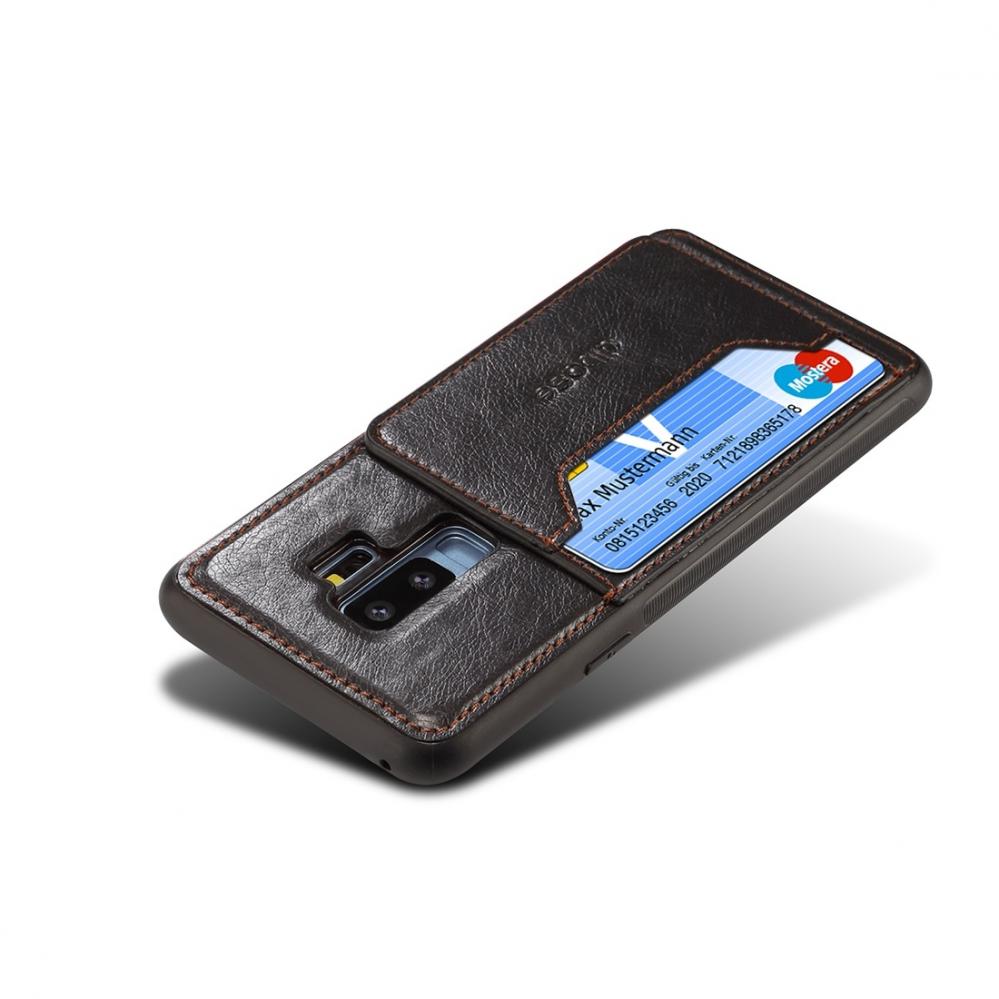  Dibase fr Galaxy S9 Plus Skal med kortplats PU-lder