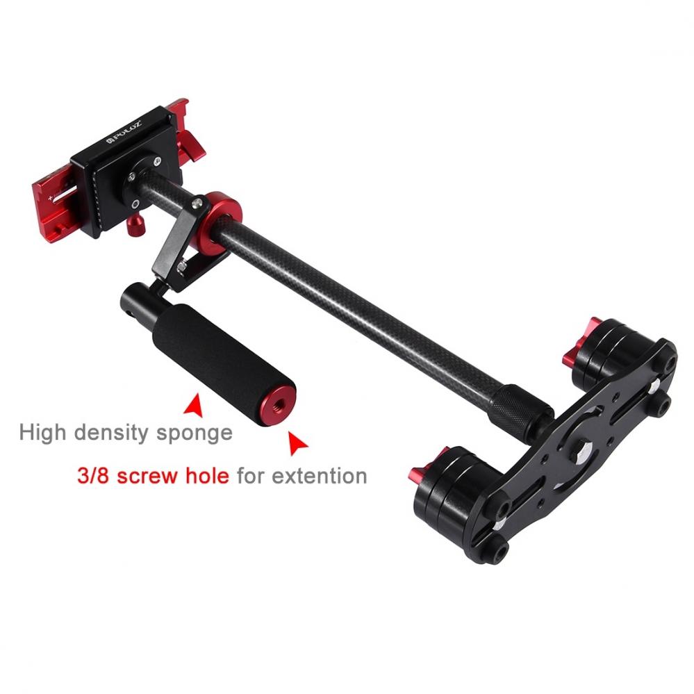 Puluz Handhållen kolfiber stabilisator för DSLR/DV-kameror (38.5-61cm)