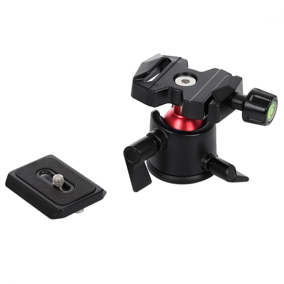 Roterbart kulledshuvud 360 grader med snabbplatta för DSLR - Puluz