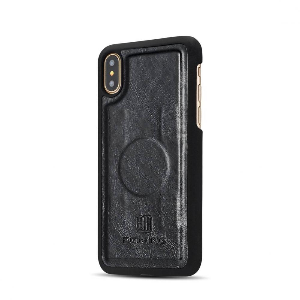 Plånboksfodral med magnetskal äkta läder för iPhone X - DG.MING