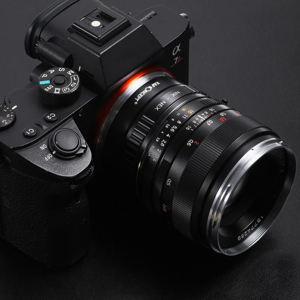  K&F Objektivadapter till Nikon F objektiv för Sony E kamerahus