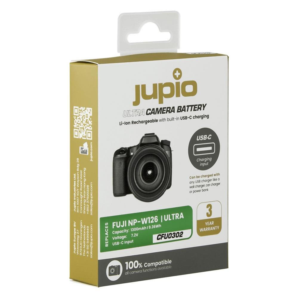  Jupio kamerabatteri 1300mAh fr Fujifilm NP-W126S USB-C input