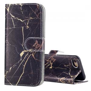  Plånboksfodral för iPhone 7 & 8 - Konstläder marmor svart & guld