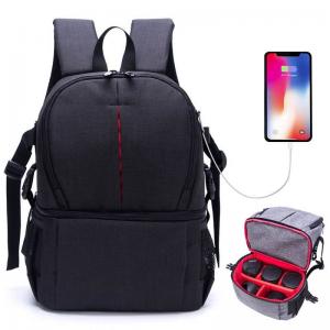  Huwang svart/röd Multifunktionell ryggsäck för kameran
