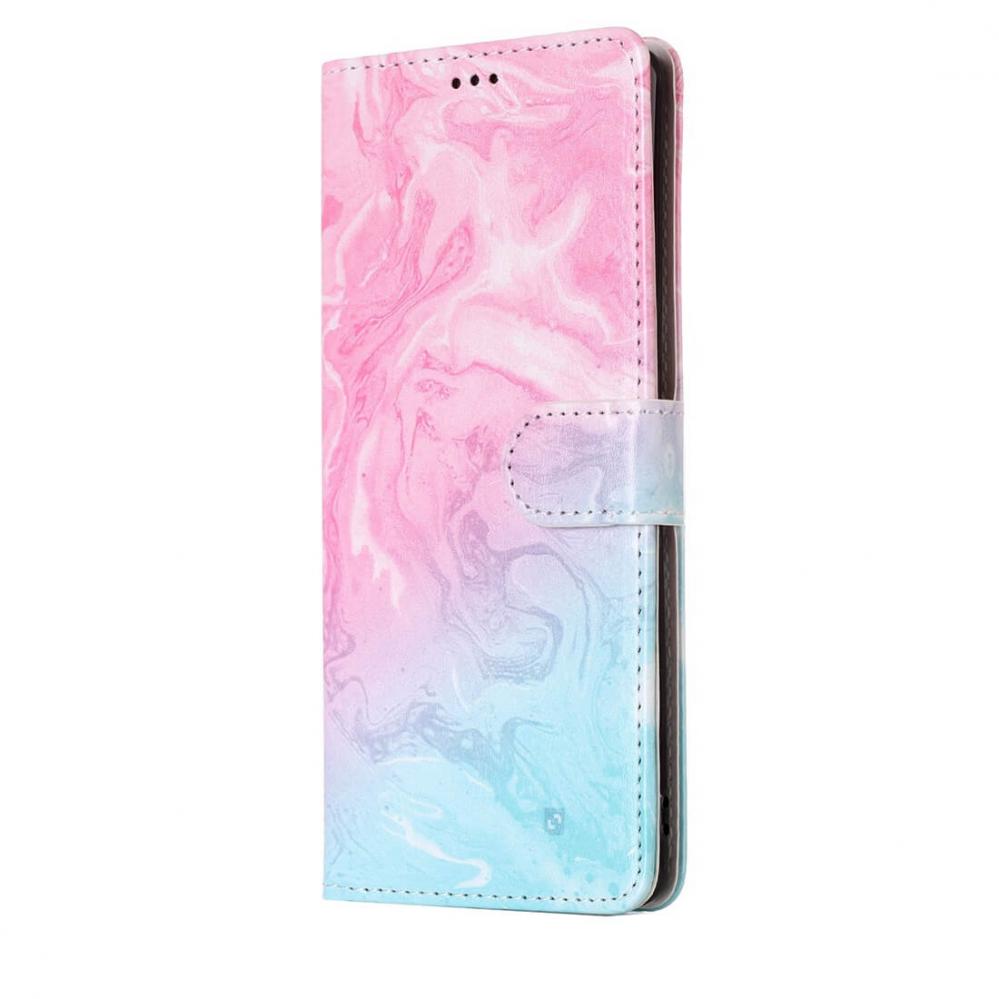  Plnboksfodral fr Galaxy Note 8 - Marmormnster rosa & bl