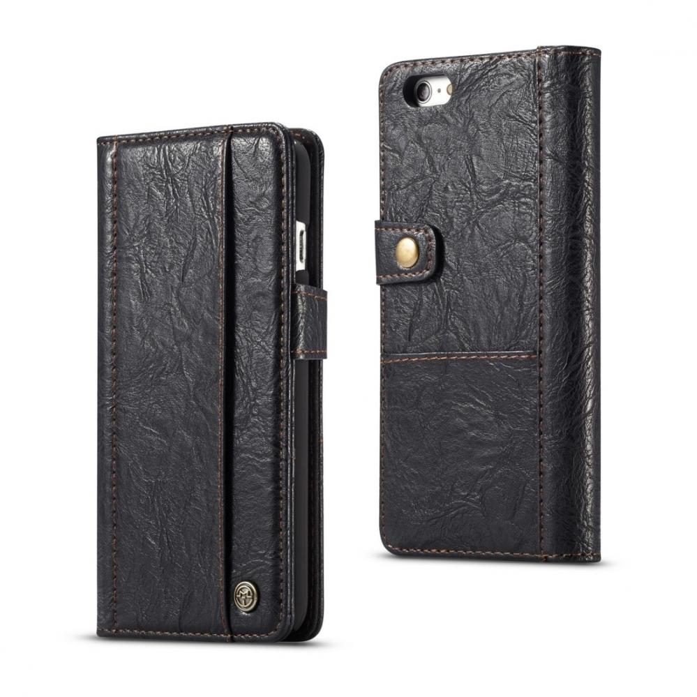 Plånboksfodral med yttre fack för iPhone 6/6S Svart - CaseMe