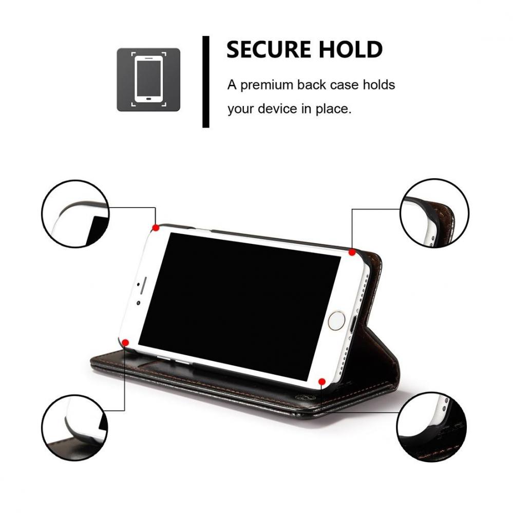  CaseMe Plånboksfodral med kortplats för iPhone 7/8 Svart