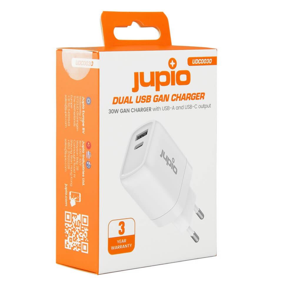  Jupio 2-i-1 vggladdare med USB-A / USB-C uttag