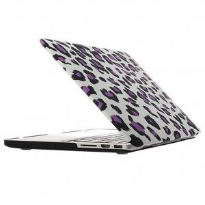  Skal för Macbook Pro Retina Leopardmönster vit & lila 15.4-tum
