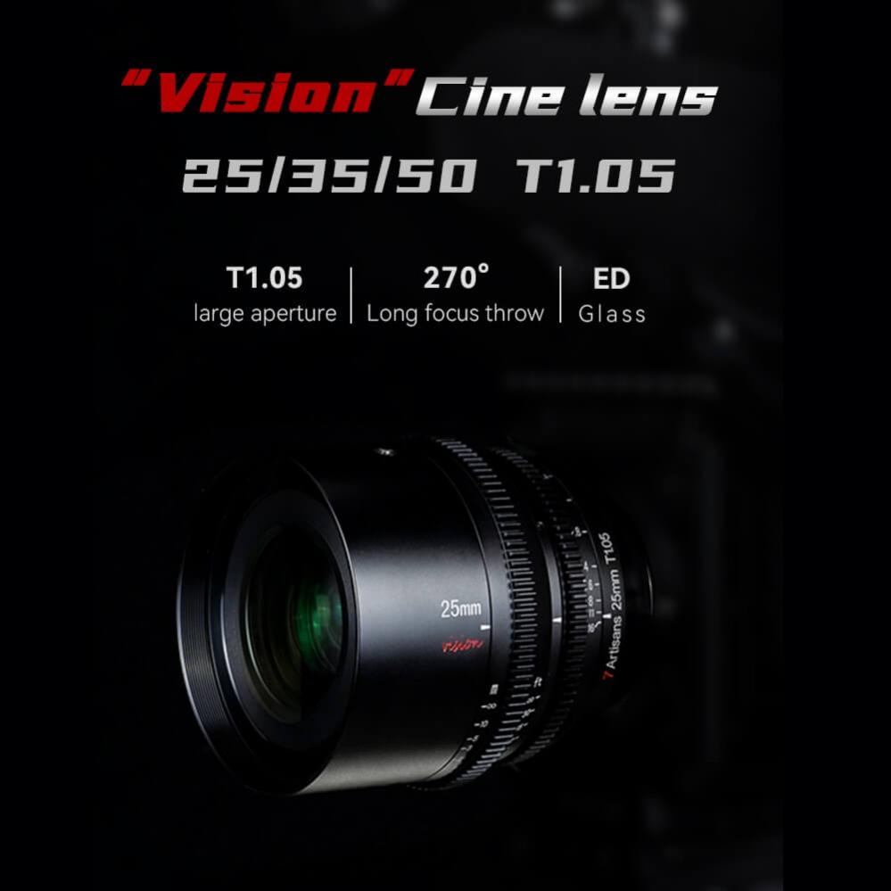  7Artisans 25mm T 1.05 Vision Cinema Objektiv APS-C fr Sony E