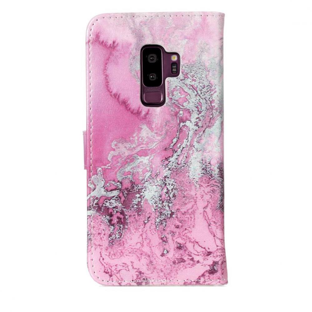  Plnboksfodral fr Galaxy S9 Plus - Rosa med kortplatser och fack