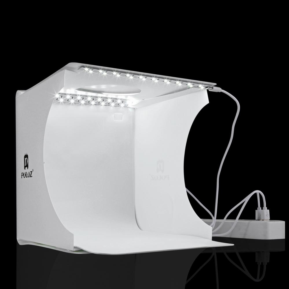 Puluz Ljustältbox med 2st lysdiodsslingor 24x23x22cm