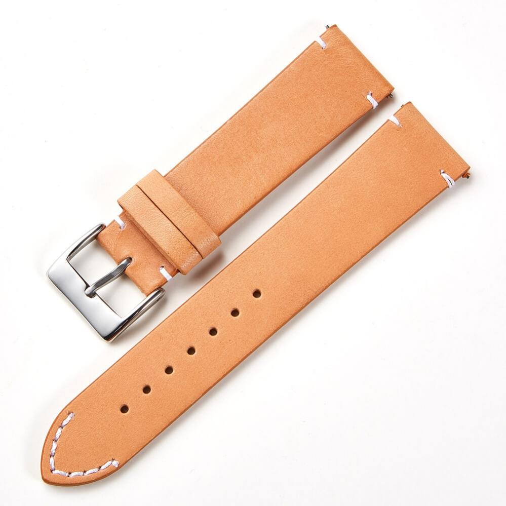 Khaki läderarmband för 18mm Watch