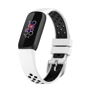  Silikonarmband Vit & Svart för Fitbit Luxe 110-210mm