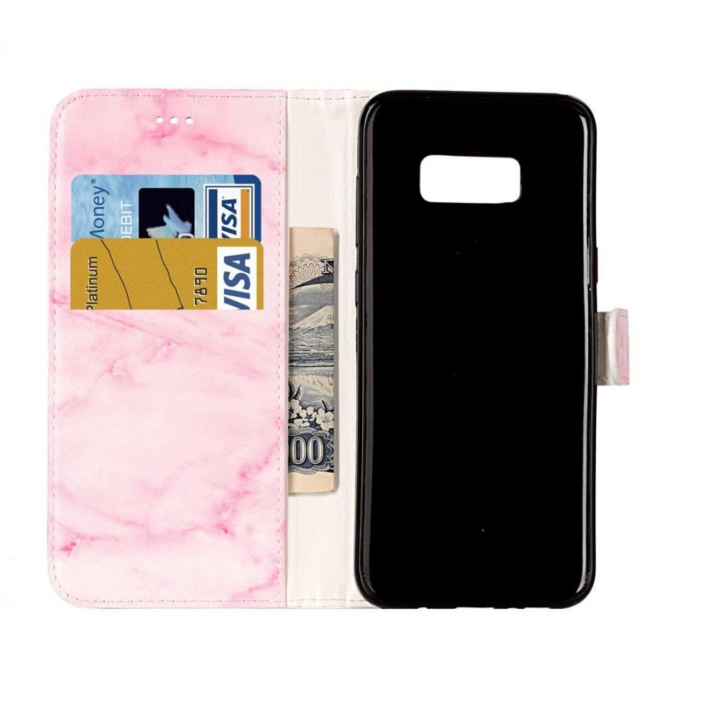  Plånboksfodral för Samsung Galaxy S8 - Rosa marmor