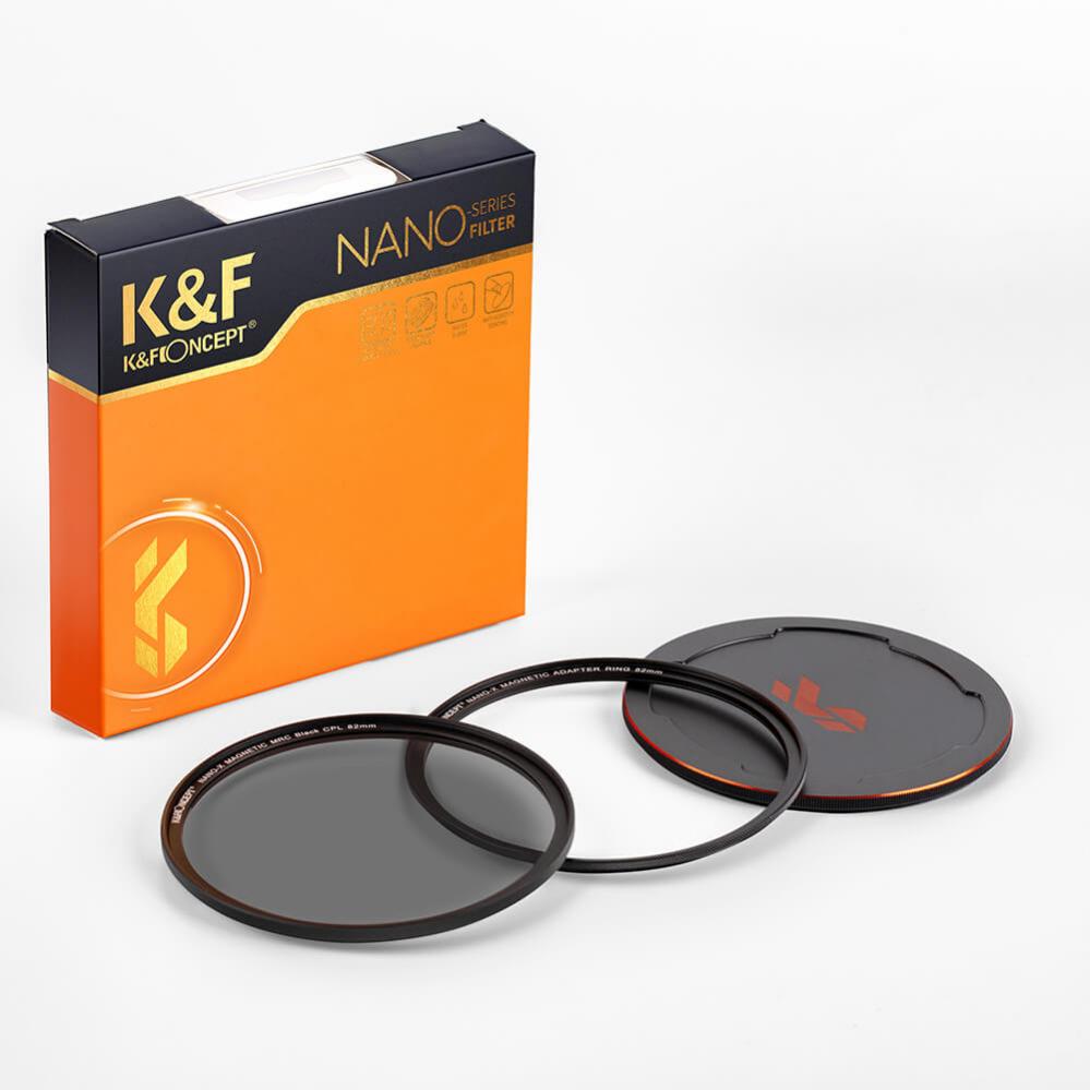 K&F Concept Magnetisk Polarisationsfilter med adapterring & magnetlock