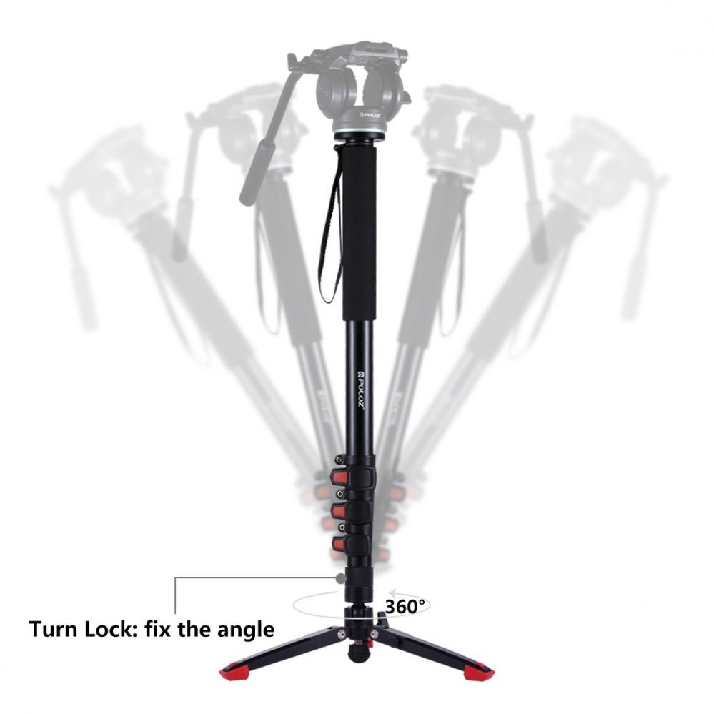 Enbensstativ självstående monopod med stödben 185cm - Puluz