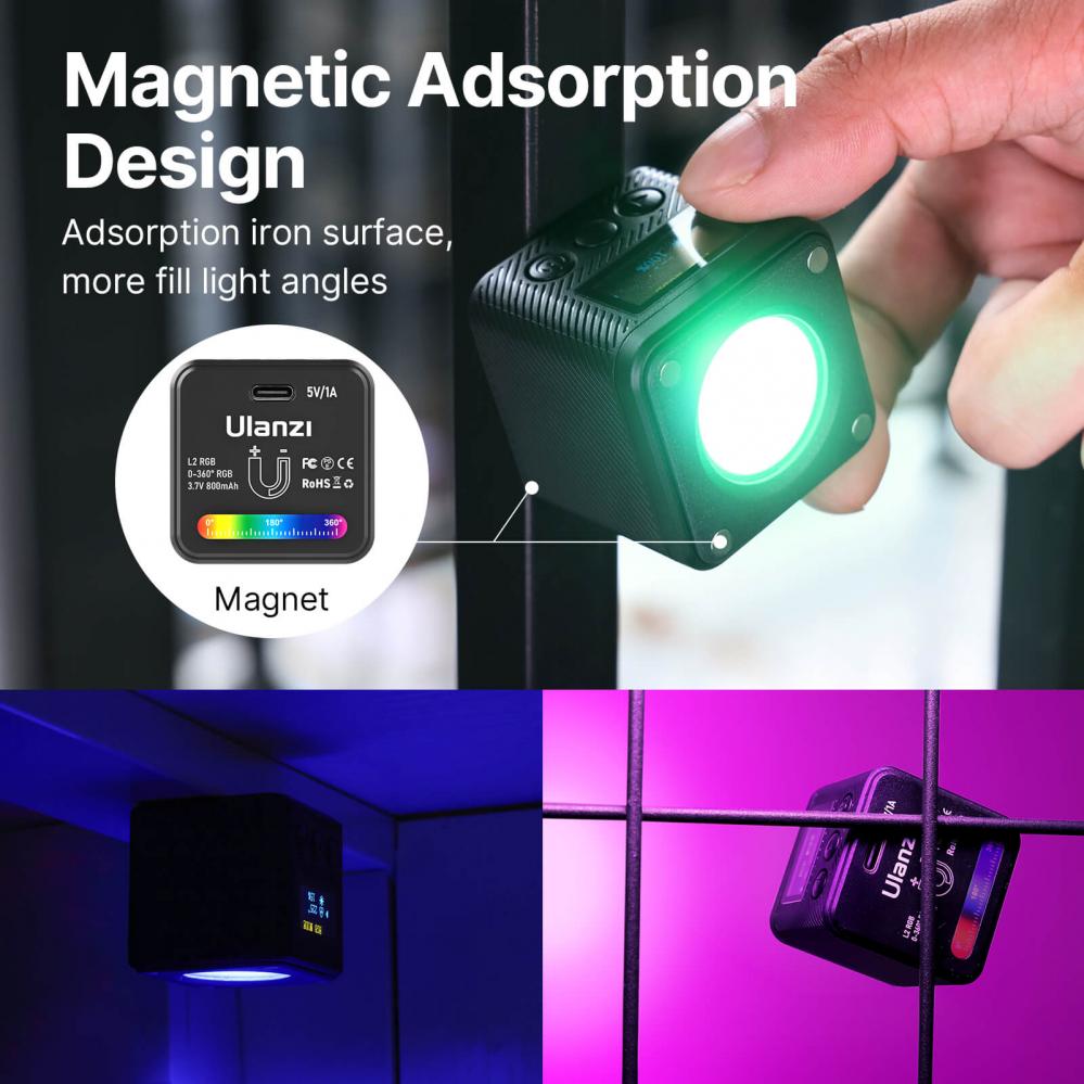 Ulanzi L2 RGB Led-belysning för filminspelning fotografering
