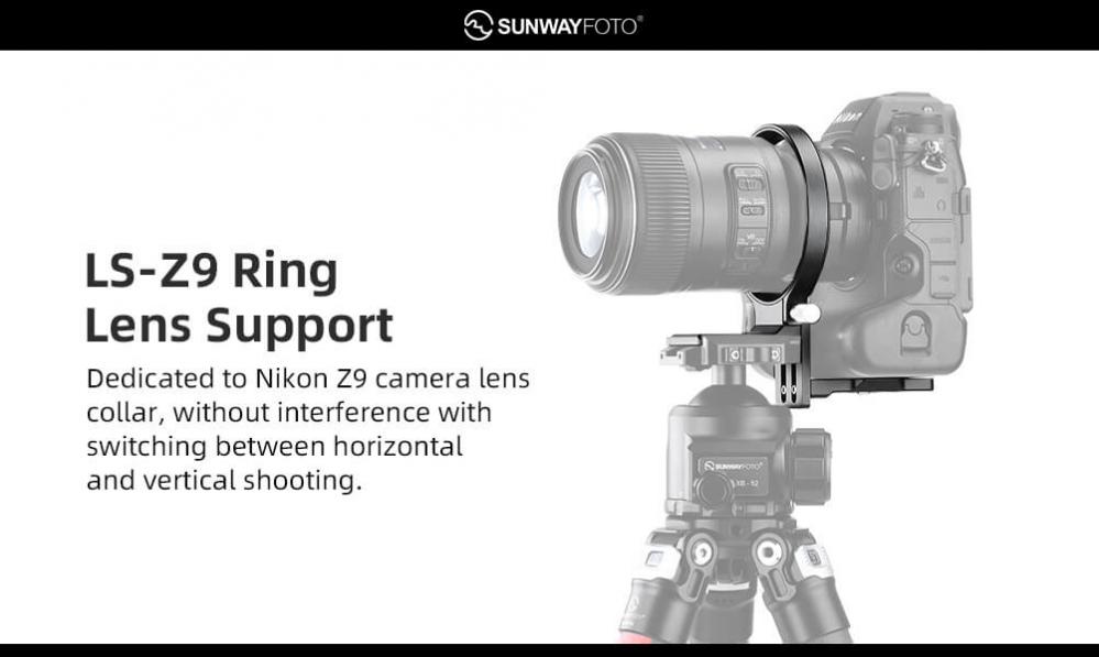  Sunwayfoto Objektivkrage fr Nikon Z9 Arca Swiss platta