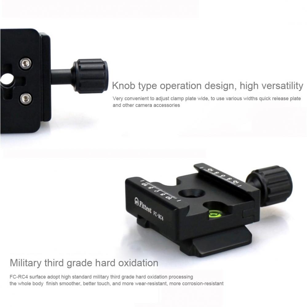 Platta med reglage omvandlar Manfrotto till Arca Swiss standard
