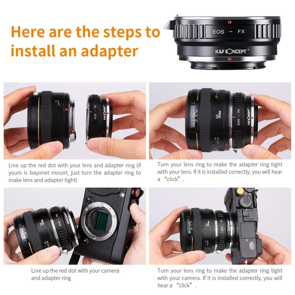 K&F Concept Objektivadapter till Canon EF/EF-S objektiv för Fujifilm X kamerahus