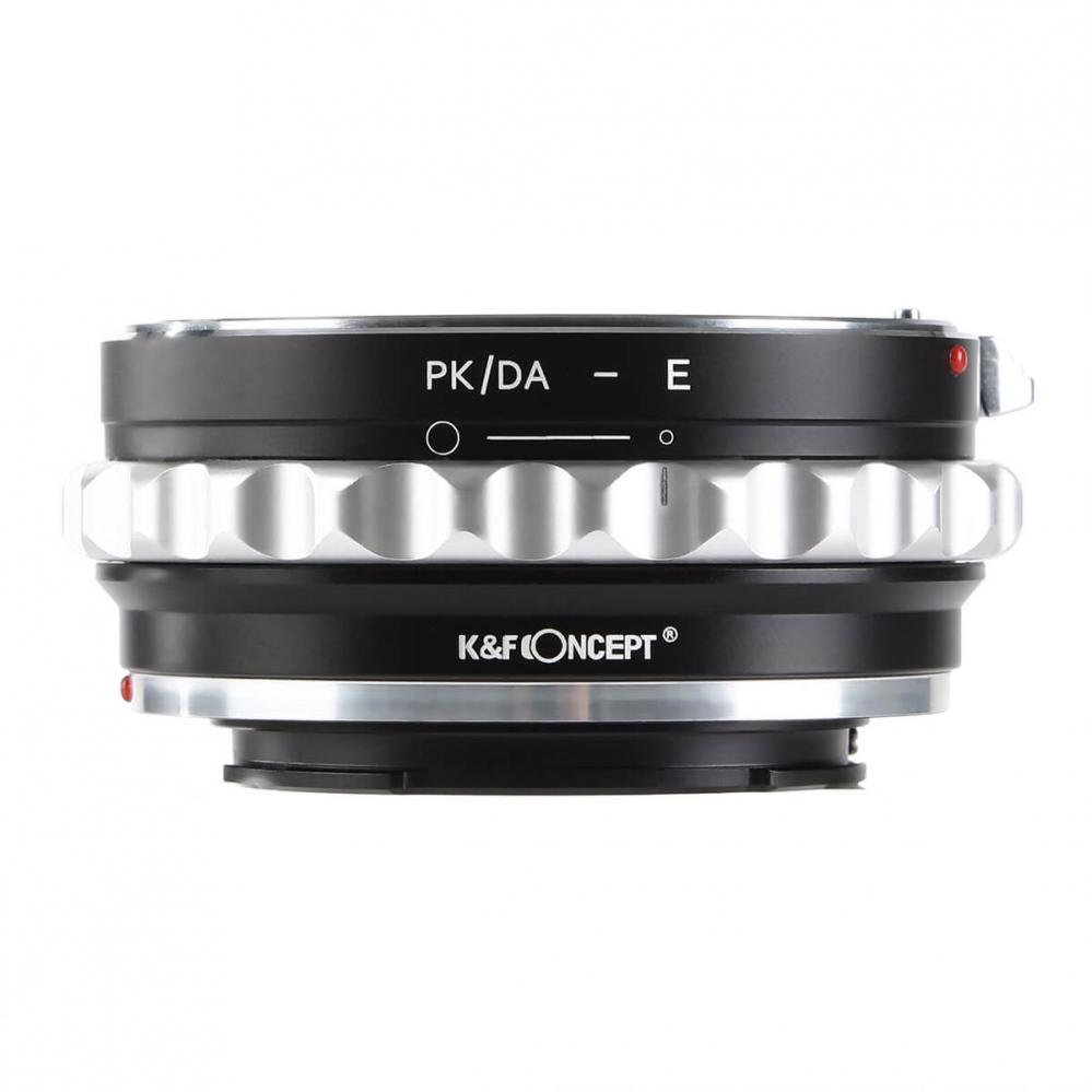 K&F Objektivadapter till Pentax K/M/A/FA/DA objektiv för Sony E kamerahus