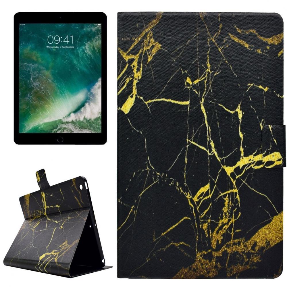 Fodral för iPad 9.7 - Marmomönster guld & svart