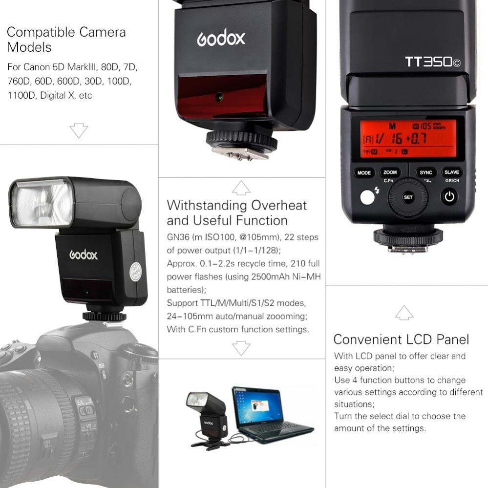  Godox TT350C Mini Thinklite TTL Speedlight