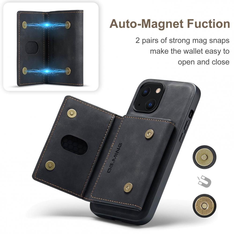  DG.MING 2 i 1 Vikbar plnbok & magnetiskt skal fr iPhone 13 Mini