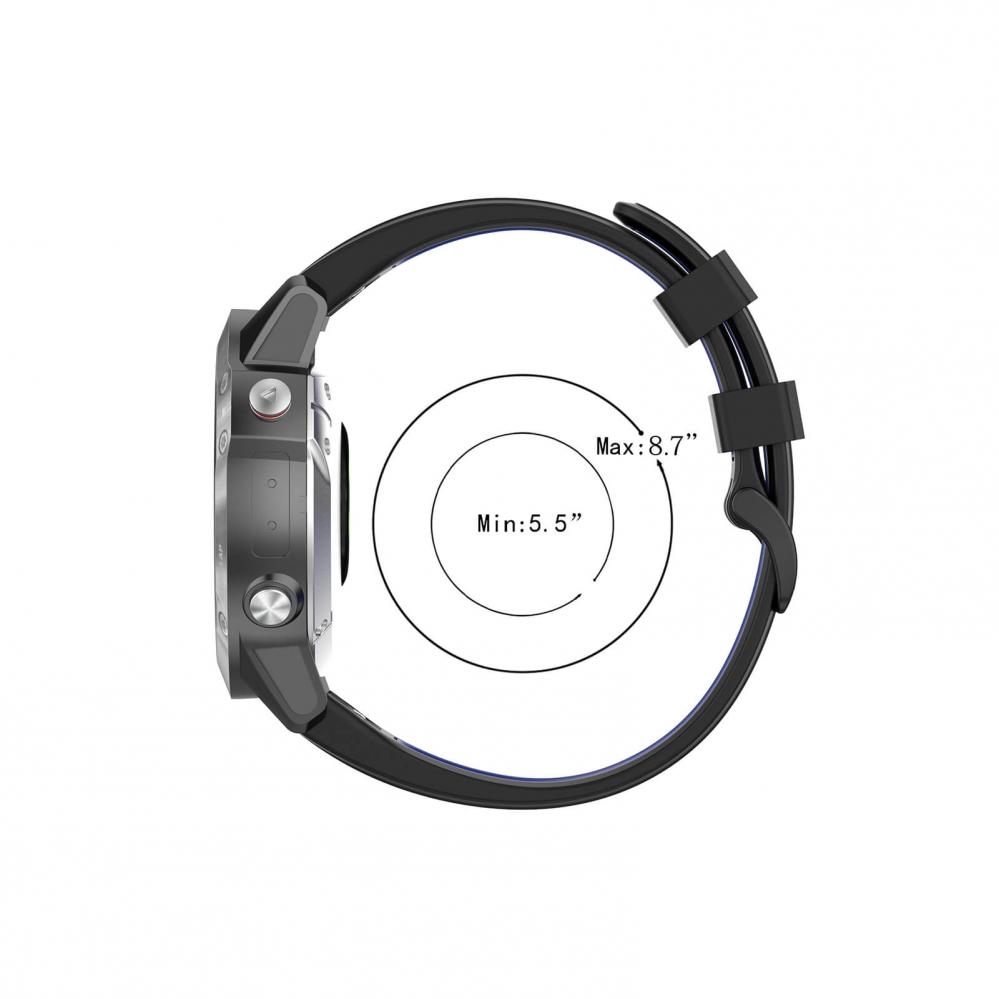  Silikonarmband 22mm Grn & Svart fr Garmin Fenix 5/5 Pro/6/6 Pro/7/Epix