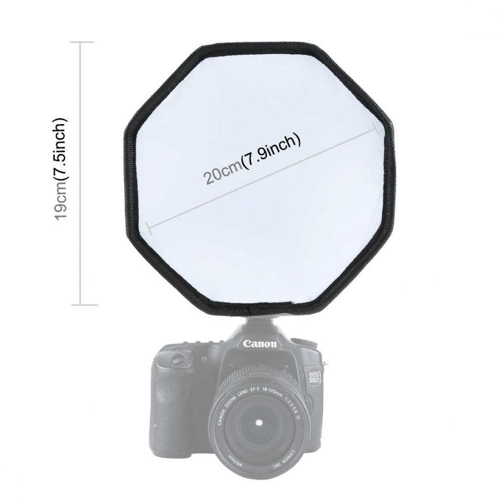 Puluz 20cm Vikbar octangle softbox för Speedlight