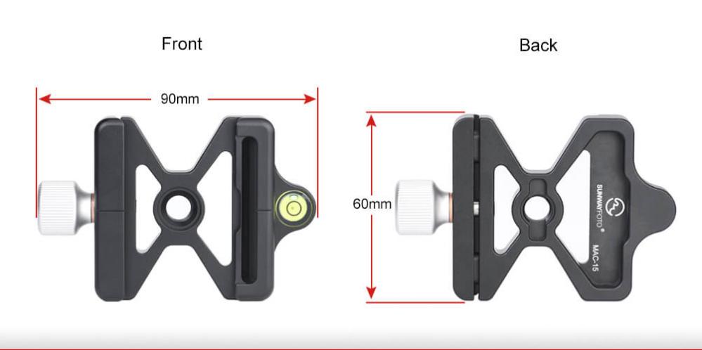 Sunwayfoto Mac-15 Fäste för Manfrotto & Arca Swiss plattor