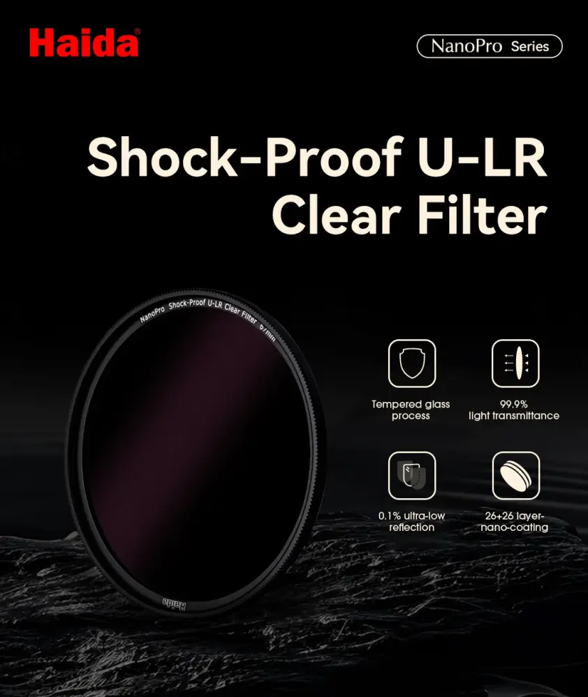  Haida NanoPro Shock-Proof U-LR Clear Filter – 99,9 % ljusöverföring från Kamda – snabb leverans och trygg e-handel