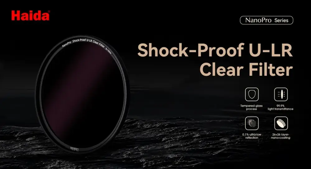 Haida NanoPro Shock-Proof U-LR Clear Filter – 99,9 % ljusöverföring från Kamda – snabb leverans och trygg e-handel