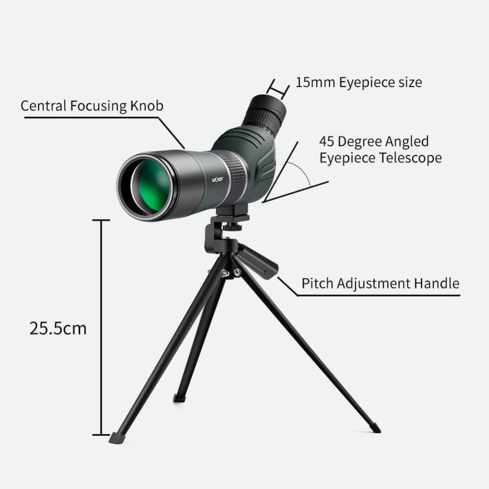 K&F Concept Tubkikare/Spottingscope/Telescope 20-60x med stativ