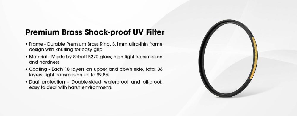 Haida Premium Brass Shock-Proof UV Filter