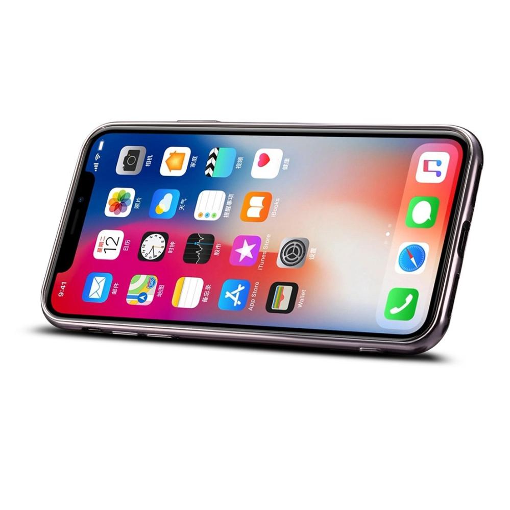 Dibase för iPhone X Skal med kortplats PU-läder Svart