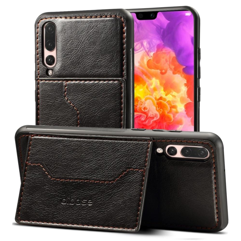 Dibase Svart skal för Huawei P20 Pro med kortplats PU-läder