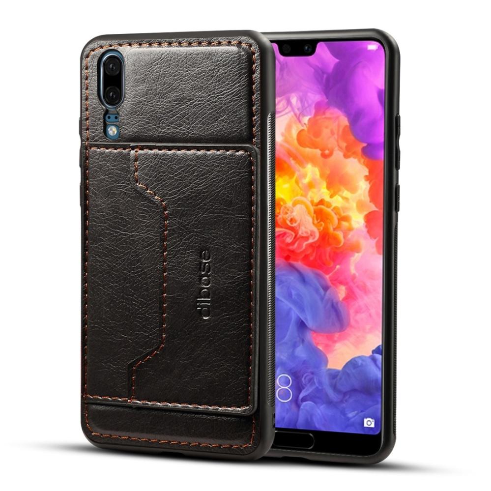 Dibase Svart skal för Huawei P20 Pro med kortplats PU-läder