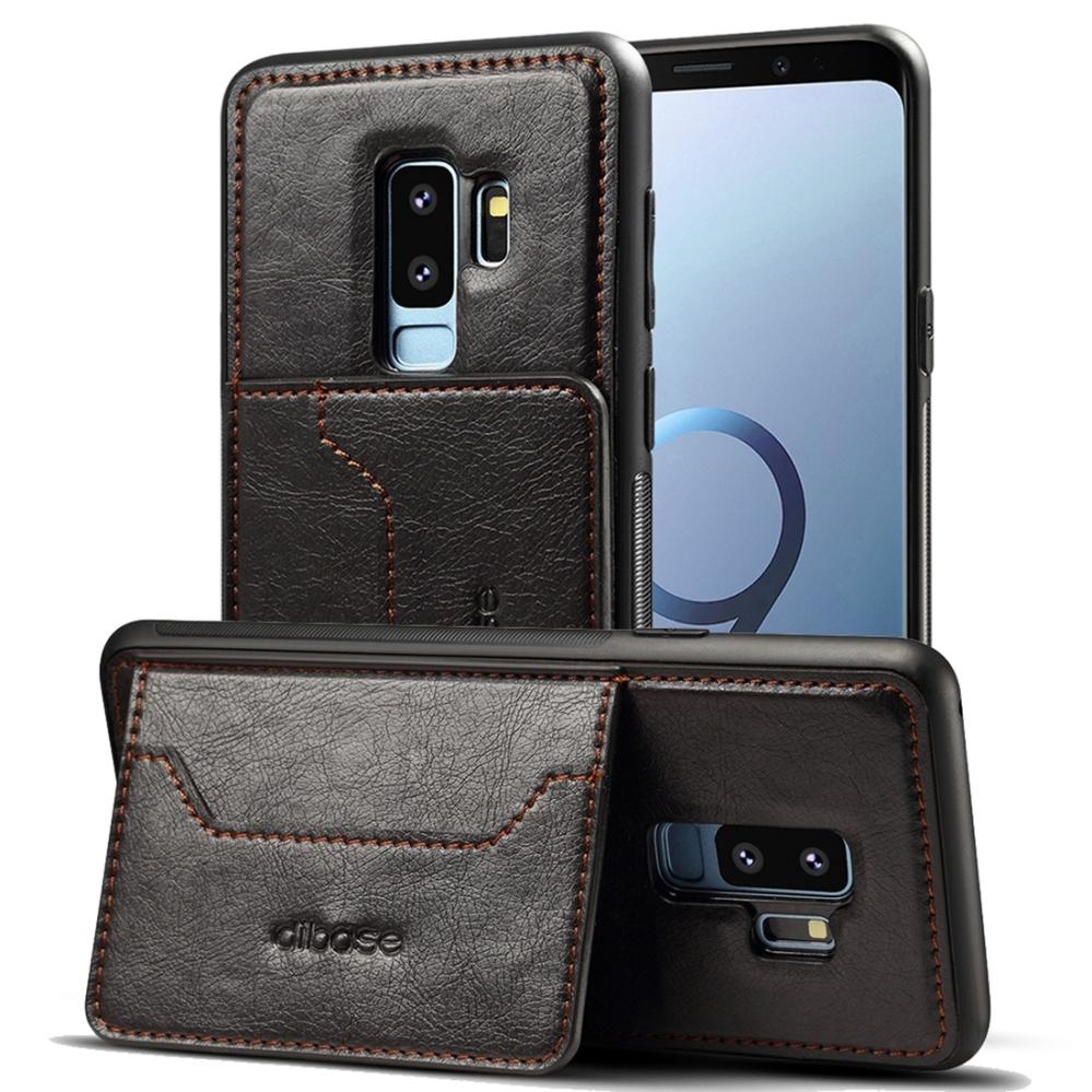 Dibase för Galaxy S9 Plus Skal med kortplats PU-läder