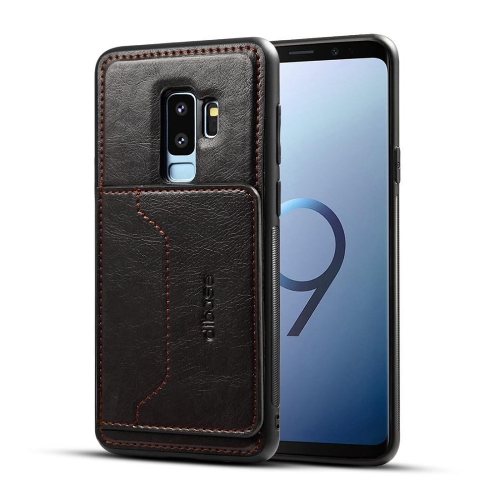 Dibase för Galaxy S9 Plus Skal med kortplats PU-läder