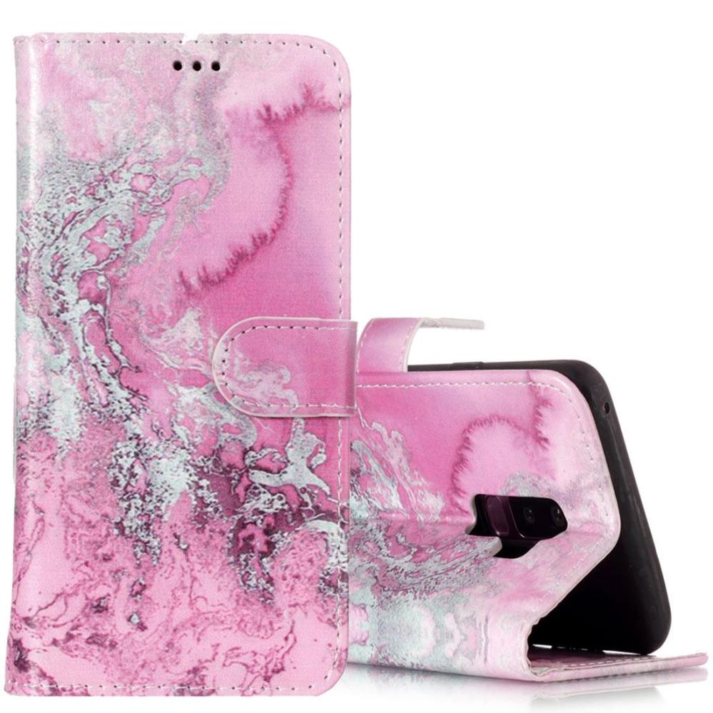 Plånboksfodral för Galaxy S9 Plus - Rosa med kortplatser och fack